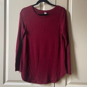 Old Navy Plush Long Sleeves T Shirt Cranberry